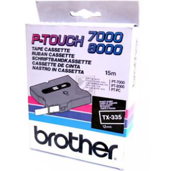 Brother TX-335 Schwarz auf weiss Label Etikette