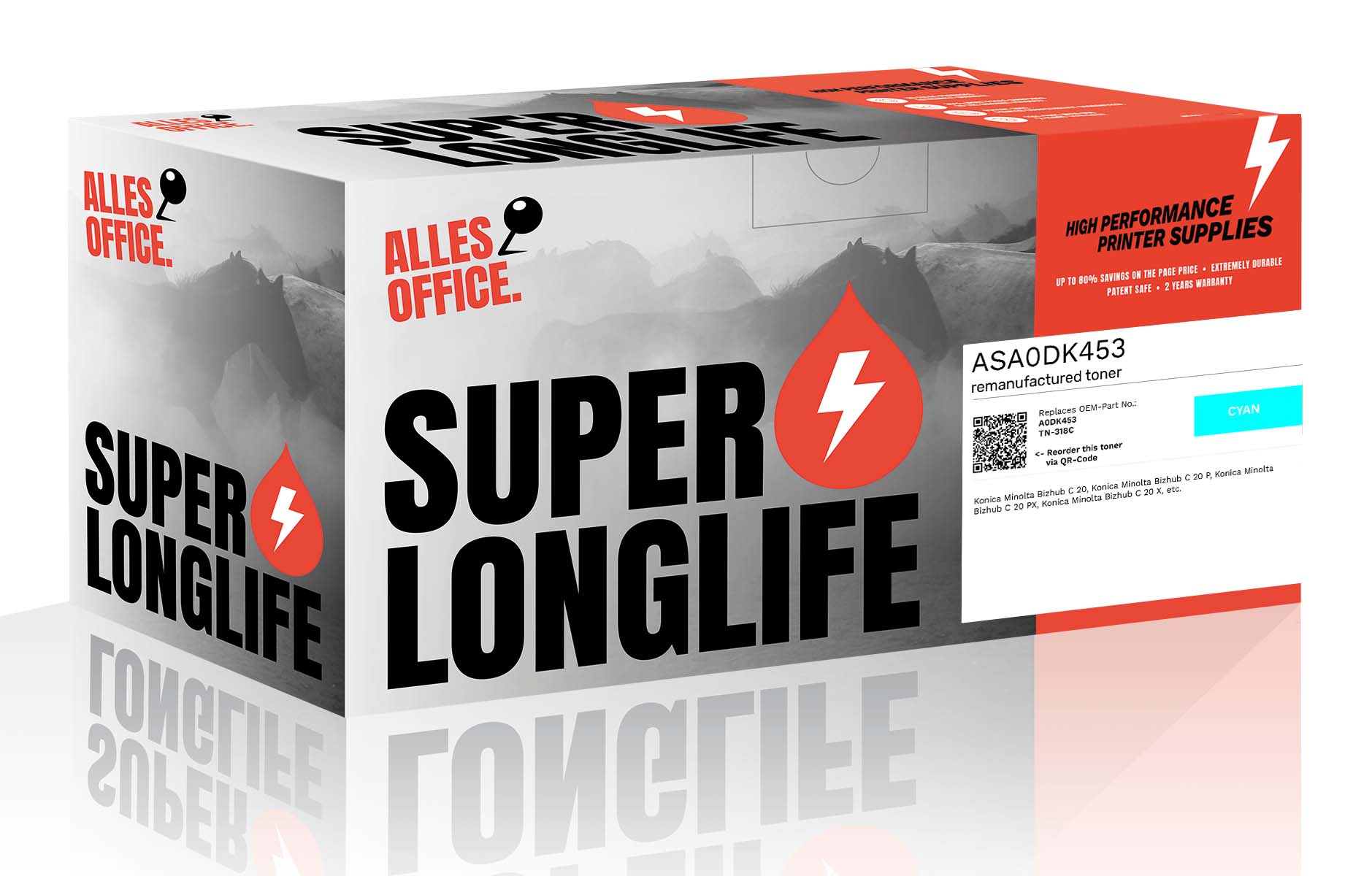 Superlonglife Konica Minolta A0DK453 / TN-318C Toner cyan