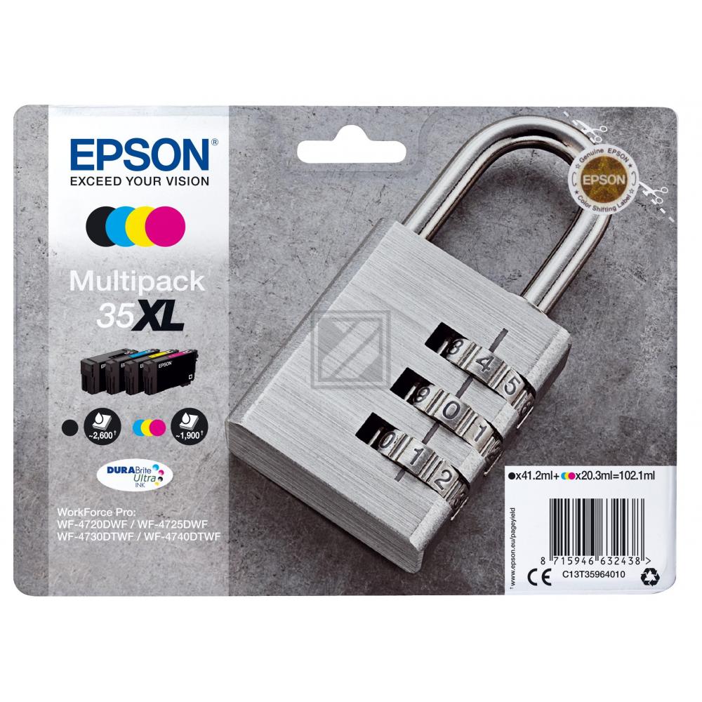 Original Epson C13T35964010 / 35XL Tinte schwarz, cyan, magenta, gelb - 4 Stück