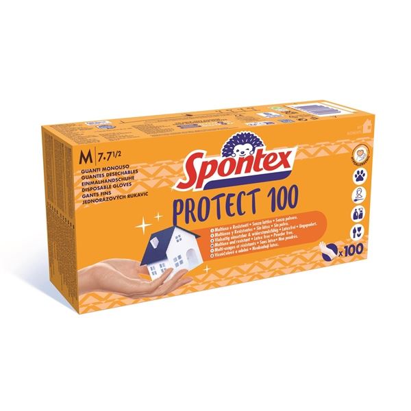 Einweg-Vinylhandschuhe Spontex P- Größe M, 100 Stück
