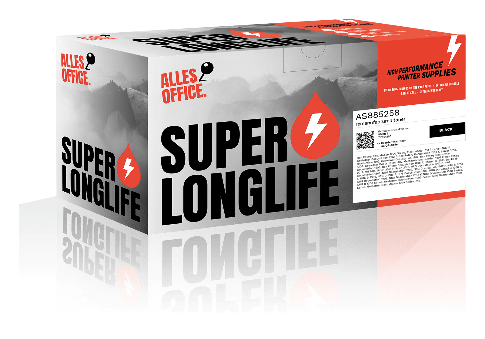 Superlonglife Ricoh 885258 / TYPE1250 Toner schwarz