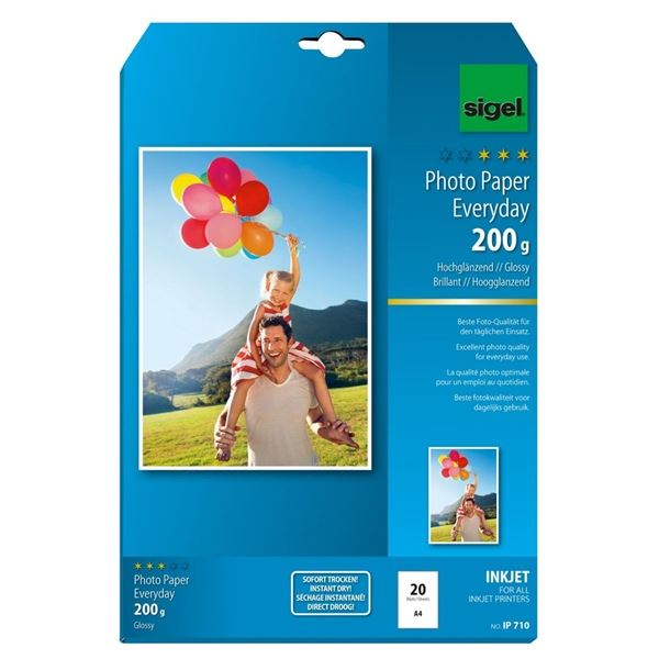Sigel A4 Fotopapier, 200g/m2, glänzend, 20 Blatt