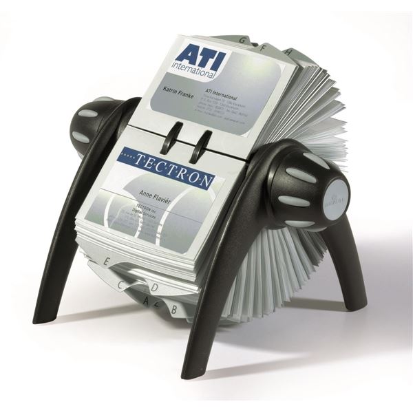Drehbarer Visitenkartenhalter Durable VISIFIX für 400 Visitenkarten, grau-schwarz