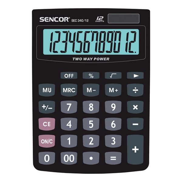 Sencor 340/12 Tischrechner, 12-stellige Anzeige