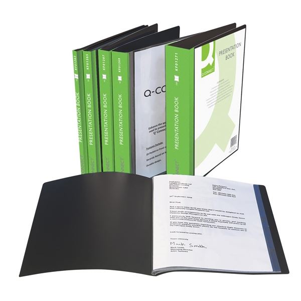 Katalogbuch Q-Connect - A4,60 Fächer,schwarz,1Stück