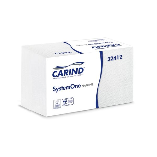 Gefaltete Papierservietten Carind-2 Lagen,weiß,6000Stück