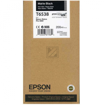 Original Epson C13T653800 / T6538 Tinte schwarz matt