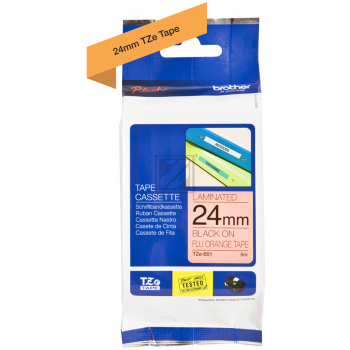 Test Brother Schriftbandkassette schwarz/signal orange (TZE-B51)