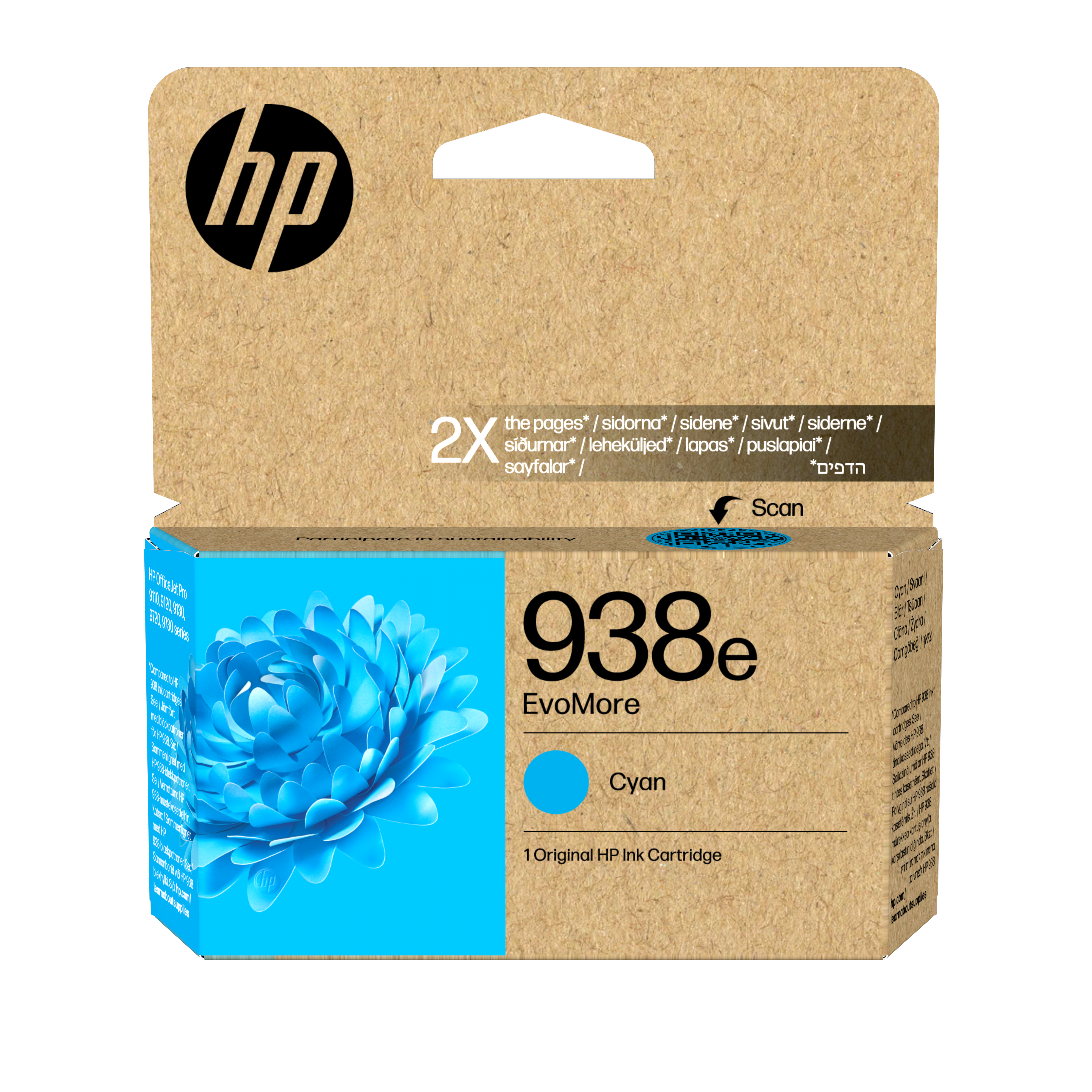 Original HP 4S6X9PE Tinte cyan