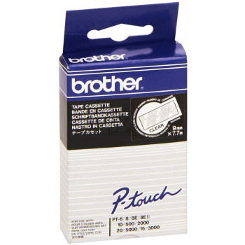Brother Gloss Laminated Labelling Tape - 9mm, White/Clear