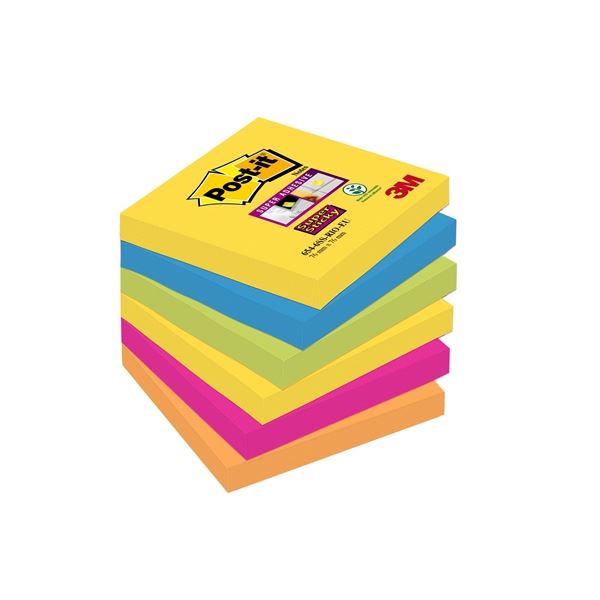 Post-it-Zettel, 76 x 76 mm, Karneval, 6 Stück