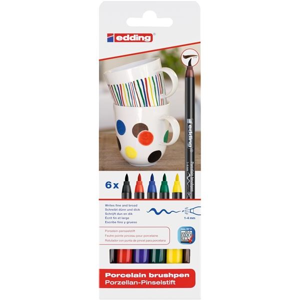 Porzellanmarker Edding 4200, Satz mit 6 Farben
