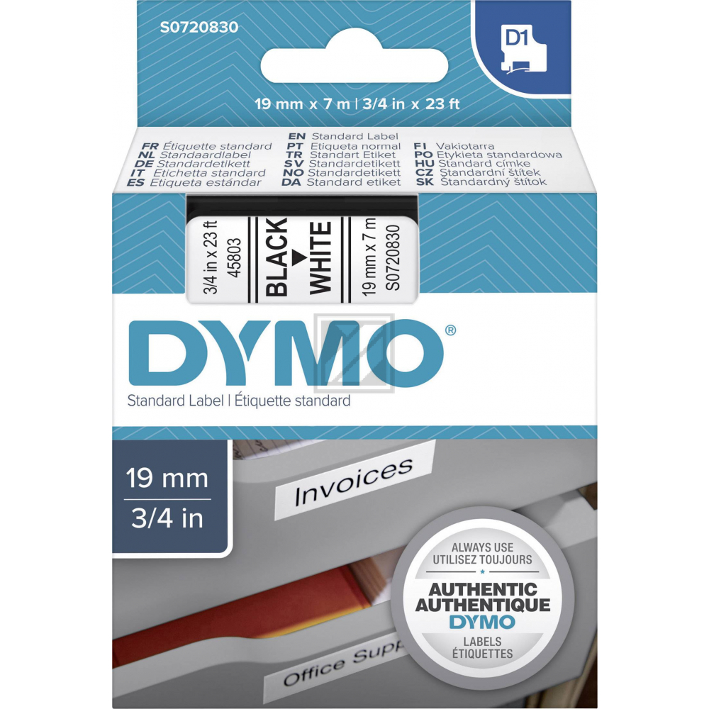 DYMO D1 Standard 19mm x 7m