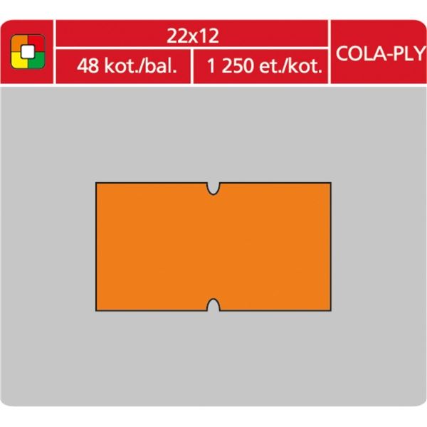 Preisetiketten COLAPLY - 22x12, 1250 Stück, orange