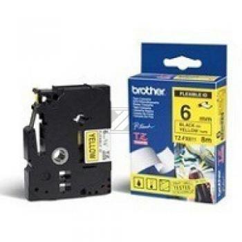 Brother TZe-FX611 Schwarz auf gelb