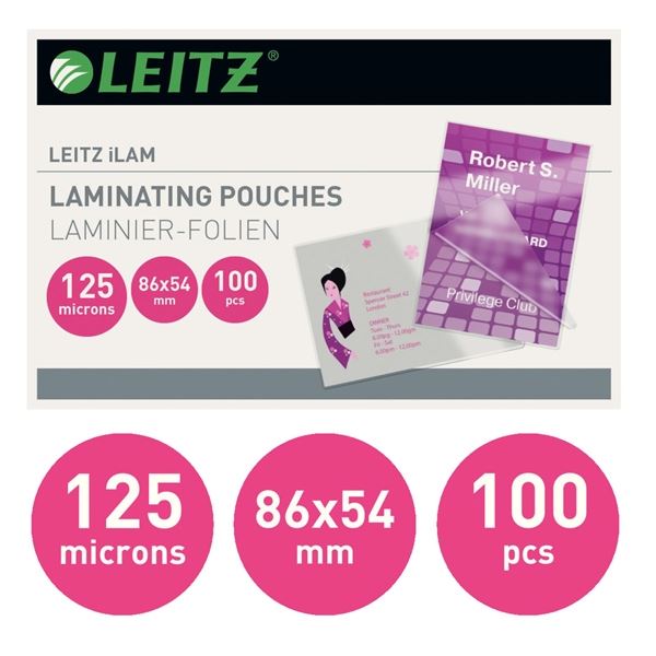 Laminierfolie Leitz 54x86mm, 125 mic, 100 Stück