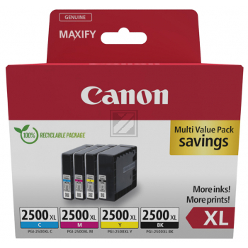 Original Canon 9254B010 / PGI-2500XLBKCMY Tinte schwarz, cyan, magenta, gelb - 4 Stück