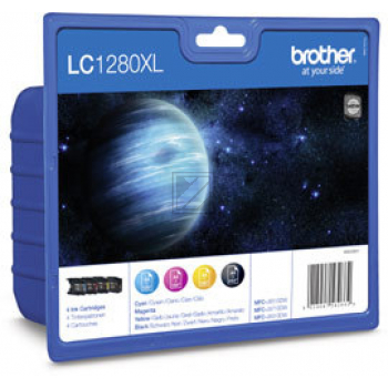 Original Brother LC-1280XLVALBP Tinte schwarz, cyan, magenta, gelb
