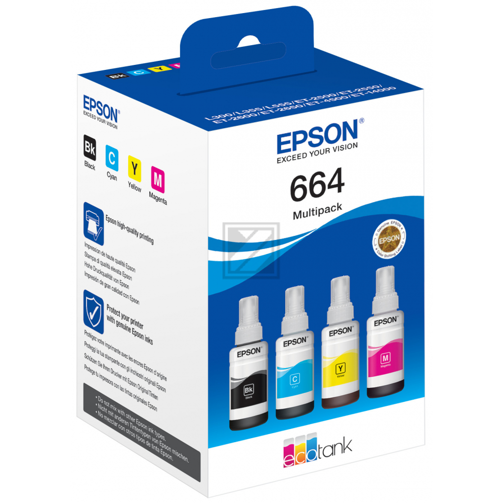 Original Epson C13T66464A Tinte schwarz, cyan, magenta, gelb
