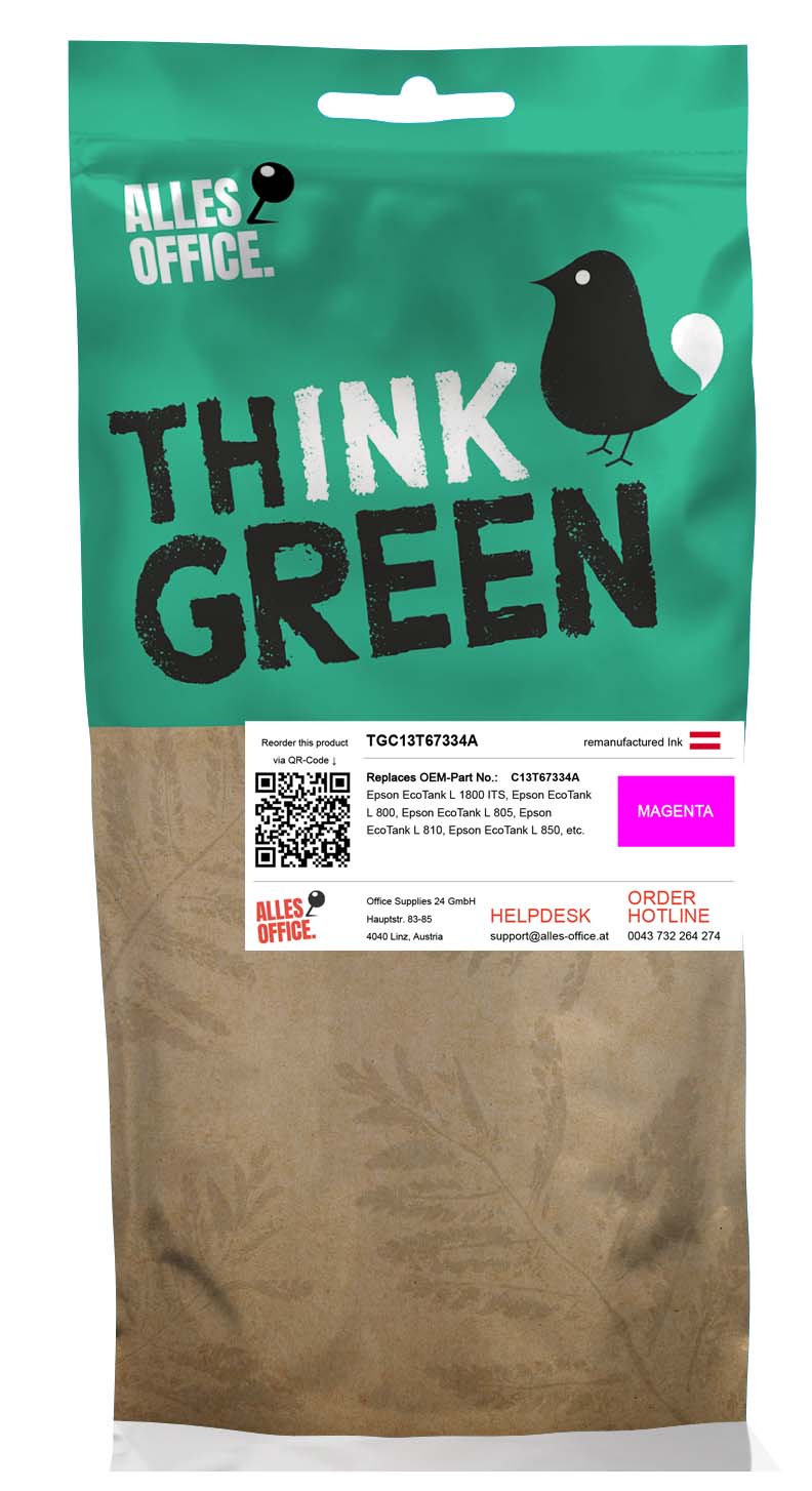 ThinkGreen Epson C13T67334A / T6733 Tinte magenta