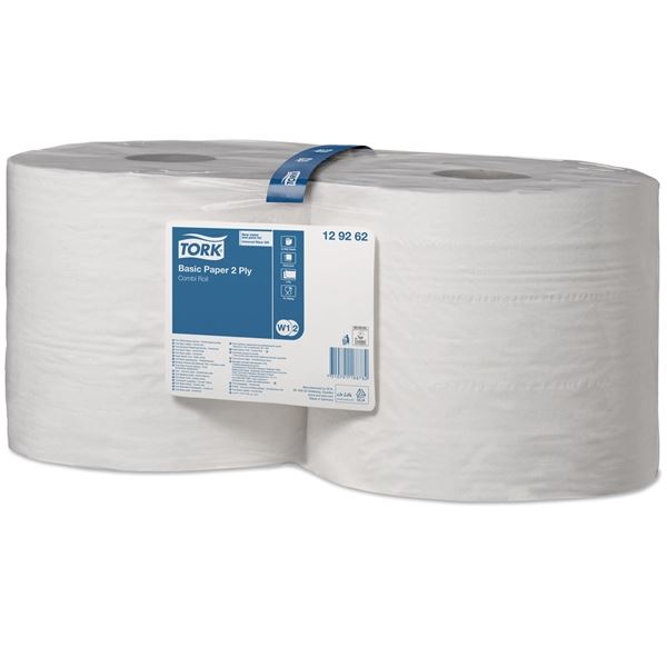 Tork Basic Papierhandtücher - W1/W2, 2-lagig, 2 Rollen