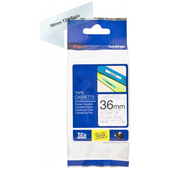 Brother Schriftband 36mm Brother Schriftbandkassette schwarz/transparent (TZE-161)