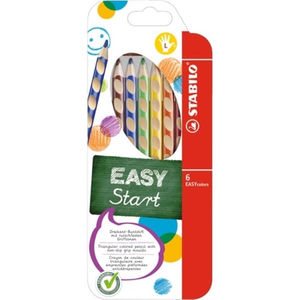 Stabilo EASYcolors Buntstifte, Linkshänder, 6 Farben