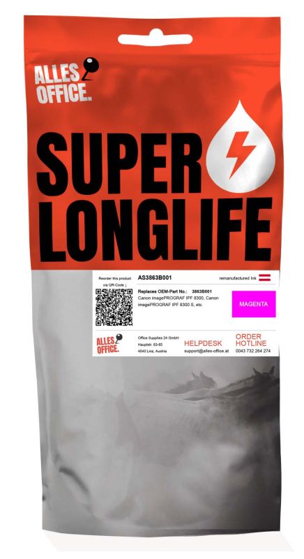 Superlonglife Canon 3863B001 / PFI-704M / 3863 B 005 Tinte magenta