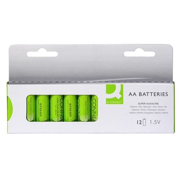 Alkalibatterien Q-Connect -1,5V,LR6,Typ AA,12 Stück