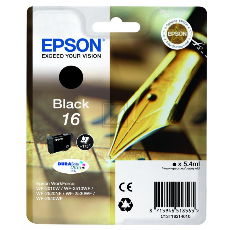 Original Epson C13T16214012 / 16 Tinte schwarz