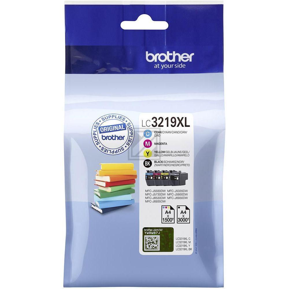 Original Brother LC-3219XLVAL Tinte schwarz, cyan, magenta, gelb
