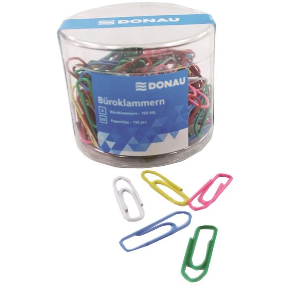 Büroklammern Donau, 26 mm, 150 Stück, farbig