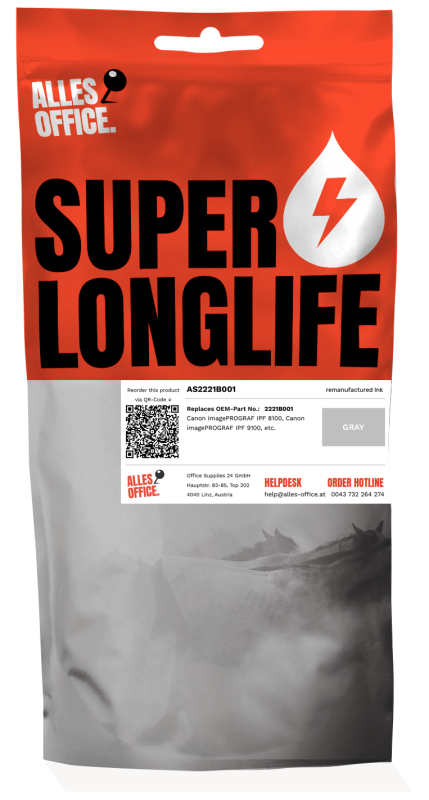 Superlonglife Canon 2221B001 / PFI-702GY Tinte grau Superlonglife Canon 2221B001 / PFI-702GY Tinte grau