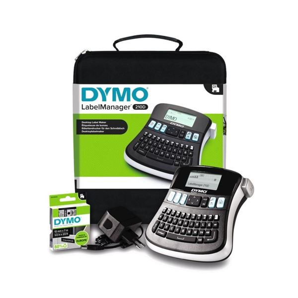 Dymo LM 210D Etikettiergerät und D1 12mm weiß/schwarzes Band