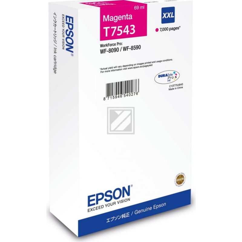 Original Epson C13T754340 / T7543 Tinte magenta
