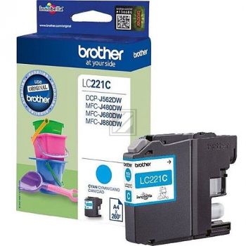 Original Brother LC-221C Tinte cyan