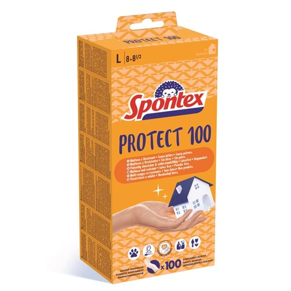 Einweg-Vinylhandschuhe Spontex P- Größe L, 100 Stück
