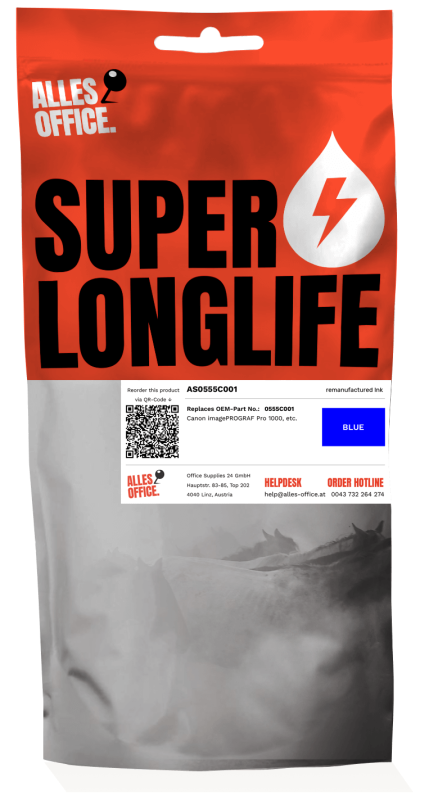 Superlonglife Canon 0555C001 / PFI-1000B Tinte blau