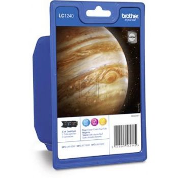 Original Brother LC-1240RBWBP Tinte cyan, magenta, gelb