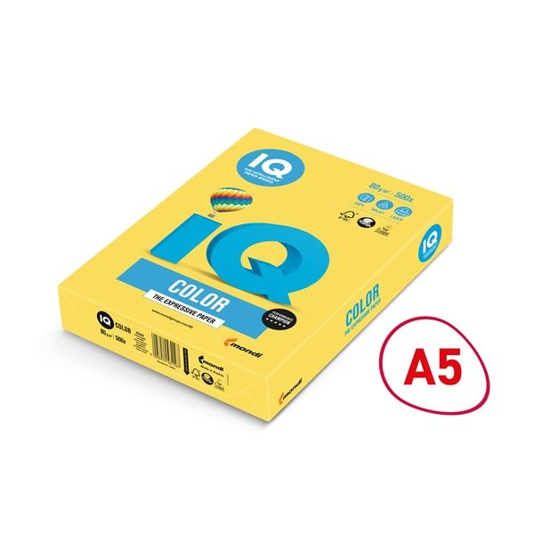 Farbpapier IQ Color A5-CY39, kanariengelb, 80 g/m2, 500l.