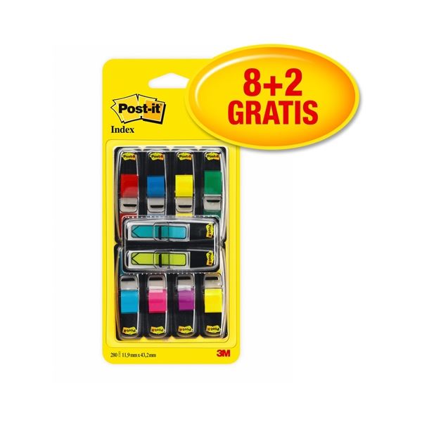 Lesezeichen Post-it, 11,9 x 43,2 mm, bunt gemischt 8+2