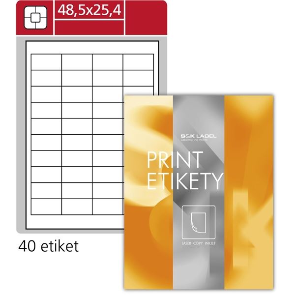 Ablösbare Etiketten, weiß, 48,5 x 25,4 mm, 4000 Stück