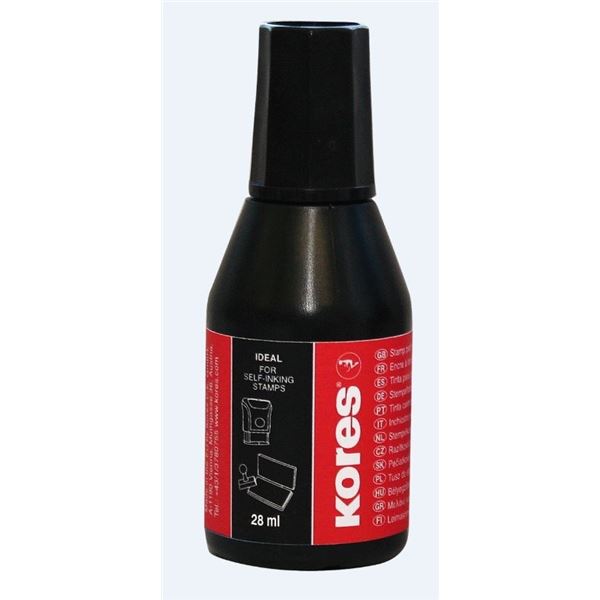 Kores Stempelfarbe, 28 ml, schwarz